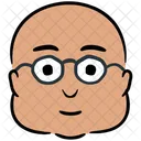 Homem Nerd Homem Careca Personagem Masculino Ícone