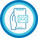 Email Hand Holding Phone Electronic Mail Icon