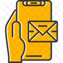 Email Hand Holding Phone Electronic Mail Icon