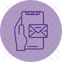 Email Hand Holding Phone Electronic Mail Icon