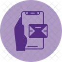 Email Hand Holding Phone Electronic Mail Icon