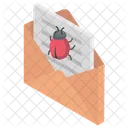 Email Infected Email With Virus Pirate Threat Letter Icon