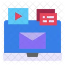 Media Laptop Mail Icon