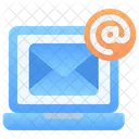 Email With Laptop  Icon