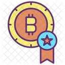 Bitcoin Verificado Emblema De Estrela Bitcoin Emblema Bitcoin Icon