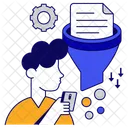 Embudo De Datos Extraccion De Datos Vertido De Datos Icono