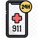 Emergency 24 Hours 24 Hours Service Icon
