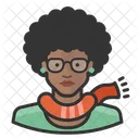 Emo Black Female  Icon