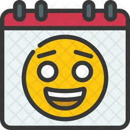 Emoji Calendar Icon - Download in Colored Outline Style