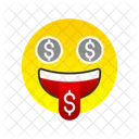 Emoji de cara de dólar  Ícone