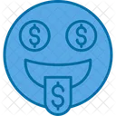 Emoji de cara de dólar  Ícone