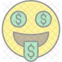 Emoji de cara de dólar  Ícone