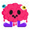 Cerebro Salud Dibujos Animados Icono
