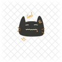 Emoji Chat Cool Mignon Tete Icône