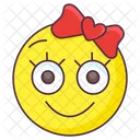 Linda Chica Emoji Linda Expresion Emojitag Icono