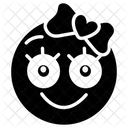 Linda Chica Emoji Linda Expresion Emojitag Icono