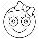 Linda Chica Emoji Linda Expresion Emojitag Icono