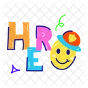Emoji De Heroi Letras De Heroi Palavra De Heroi Icon