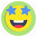 Emoji De Ojos De Estrella Emoticon Etiqueta Emocional Icono