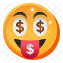 Emoji de olhos de dólar  Ícone