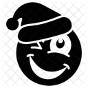 Emoji De Piscadela De Papai Noel Expressao De Piscadela Emotag Icon