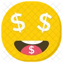 Emoji Dollar Visage Comique Emoji Icône