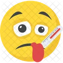 Enfermo Emoji Termometro Icono