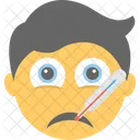 Enfermo Emoji Termometro Icono