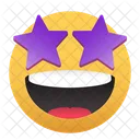 Emoji-estrelas-olhos-felizes  Ícone