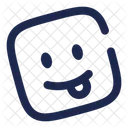 Emoji Funny Square Smiley Emoji Icon
