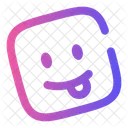 Emoji Funny Square Smiley Emoji Icon