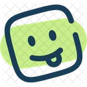 Emoji Funny Square Smiley Emoji Icon