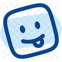Emoji Funny Square Smiley Emoji Icon