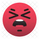 Emoji-louco-vermelho-triste  Ícone