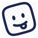 Emoji Lustiges Quadrat Smiley Emoji Symbol