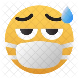 Emoji-medical-mask-sweat Emoji Icon