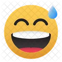 Emoji-risos-sorriso-feliz-suor  Ícone