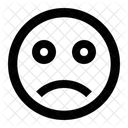 Emoji, Triste, Visage, Rond, Cercle, Émotion, Sans humeur  Icône