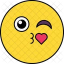 Emoticon de beso de amor  Icono