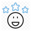 Emoticono Carita Sonriente Estrellas Icono