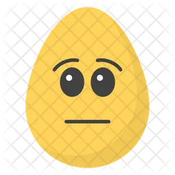 Emotionless Egg Emoji Icon