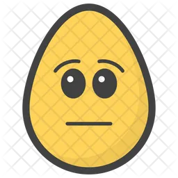 Emotionless Egg Emoji Icon