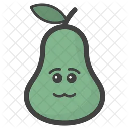 Emotionless Pear Emoji Icon