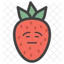 Emotionless Strawberry Face Fruity Berry Icon