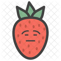 Emotionless Strawberry Face Emoji Icon