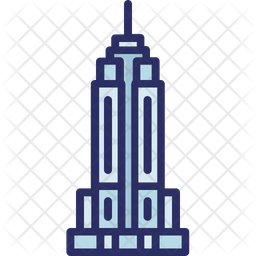 Empire State Building Icon - Download in Colored Outline Style