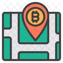 Emplacement Carte Argent Bitcoin Crypto Monnaie Emplacement Bitcoin Code PIN De Localisation Icône