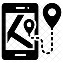Navigation En Ligne Itineraire Localisation Mobile Icône