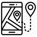 Navigation En Ligne Itineraire Localisation Mobile Icône