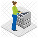 Oficinista Fotocopiadora Fotocopiadora Icono